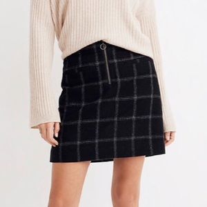 Madewell Plaid Fireside Wool Blend Mini Skirt